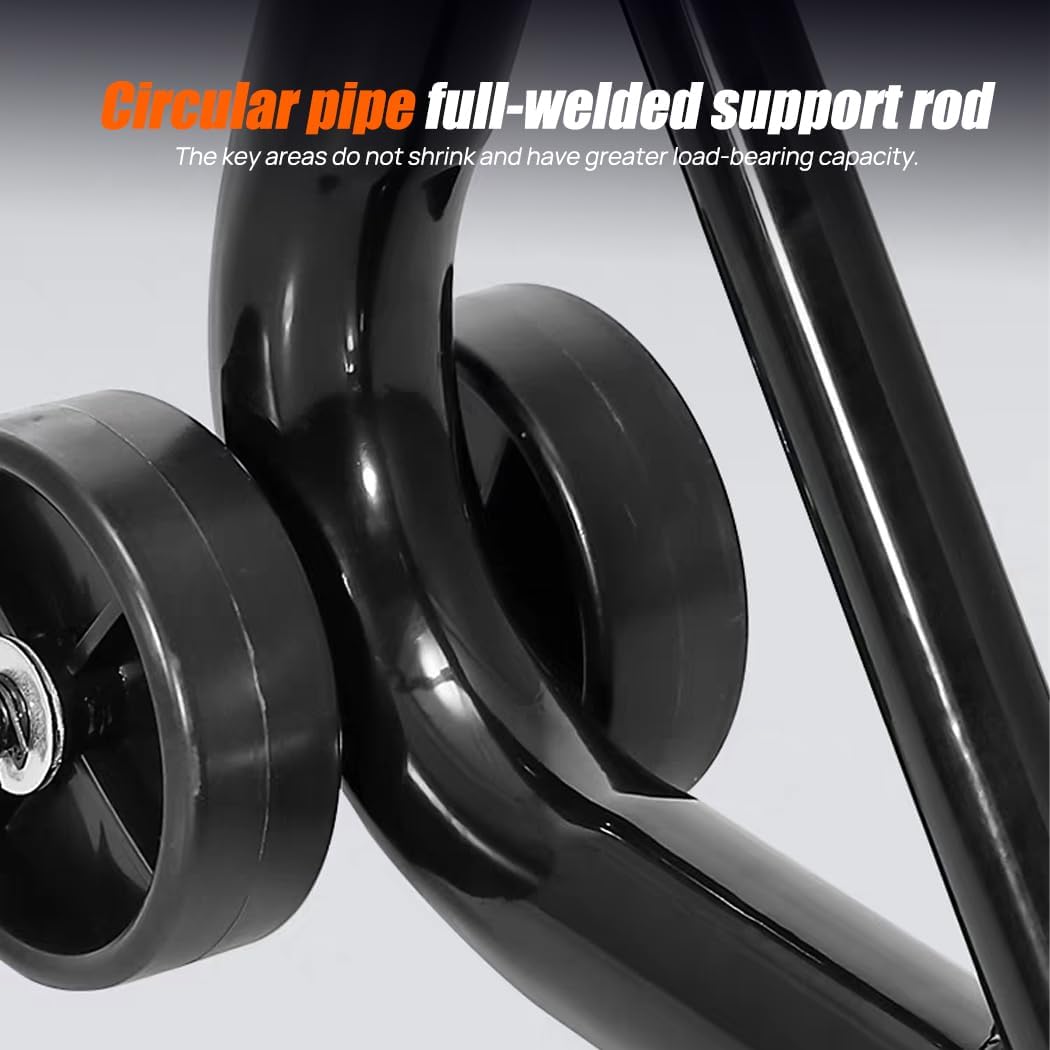 500KG Heavy-Duty Motorcycle Stand,Adjustable & Versatile Bike Stand with Moving Wheels,Paddock Rear Lift Carrier for Motorbikes, Suitable for Most Motorcycles (BLACK)