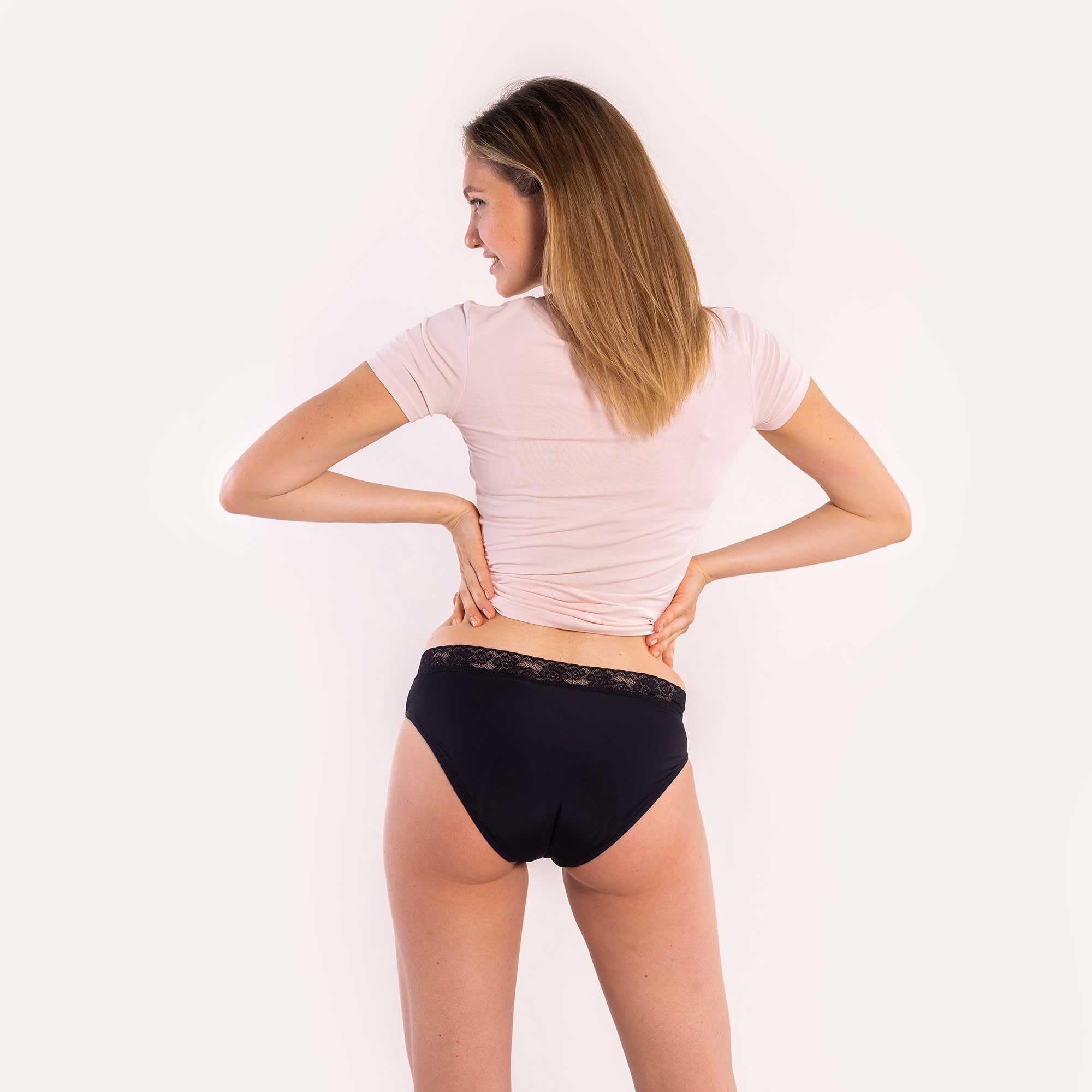 SELENACARE Periodenunterwäsche Classic (3er Multipack) - Menstruationsunterwäsche für Damen, waschbarer Slip, 100% vegan, nachhaltig, 25ml Aufnahme, Größe L (40/42), schwarz