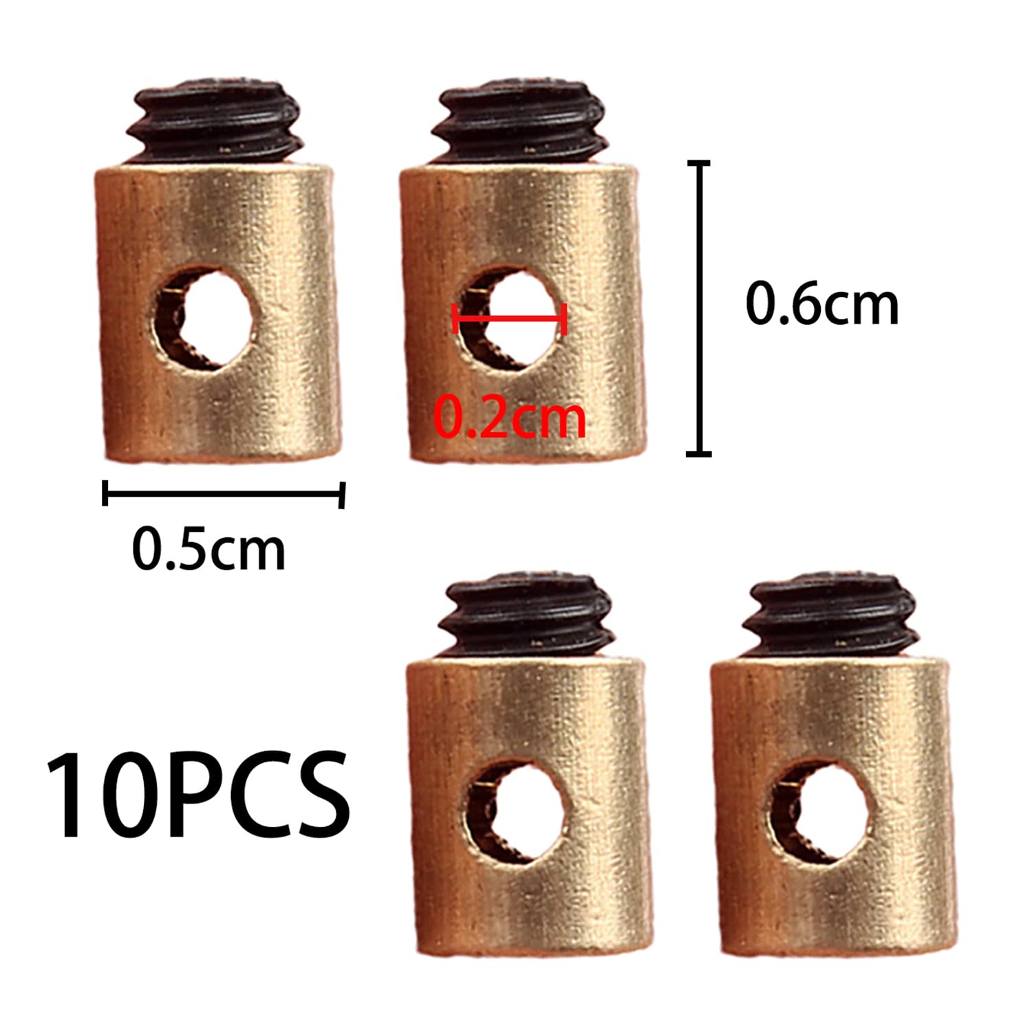 Lot De 20 Connecteurs à Vis Pour Câbles De Frein Et Accélérateur – Laiton 5x6mm, Pour Moto, Scooter Et Tondeuse