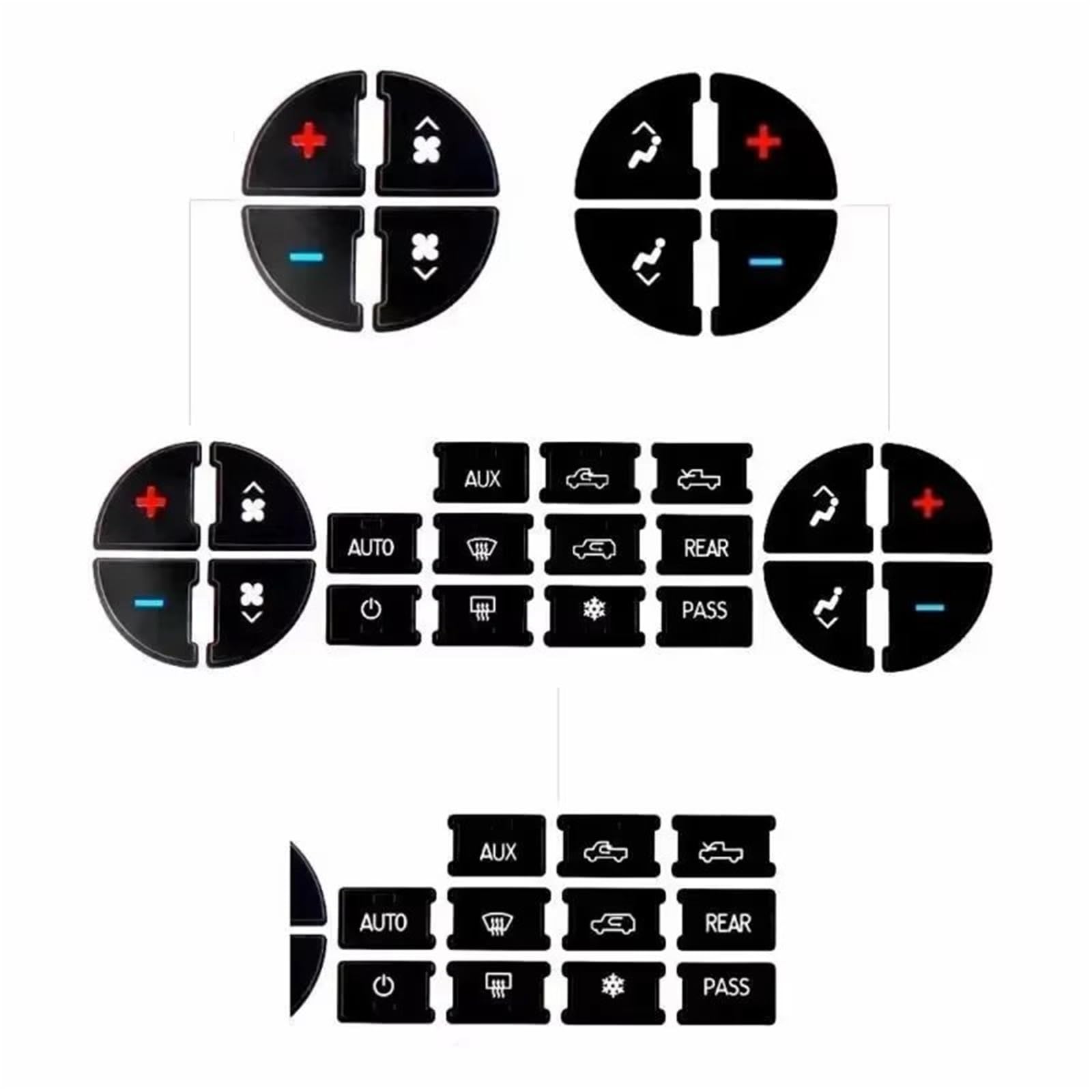 Button Trim Compatible with Chevrolet for Avalanche 2007 2008 2009 2010 2011 2012 2013 Car Dashboard Stickers