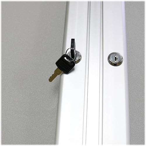 Vista 5 de Ghent Tablón de anuncios de vinilo cerrado de 2 puertas para exteriores, resistente a los golpes, con cerradura, marco de aluminio satinado