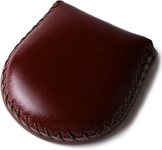 [東京下町工房] 本革コインケース 小銭入れ 完全手作り 手縫い仕上げ コンパクト 使いやすさ (ブラウン, Medium)