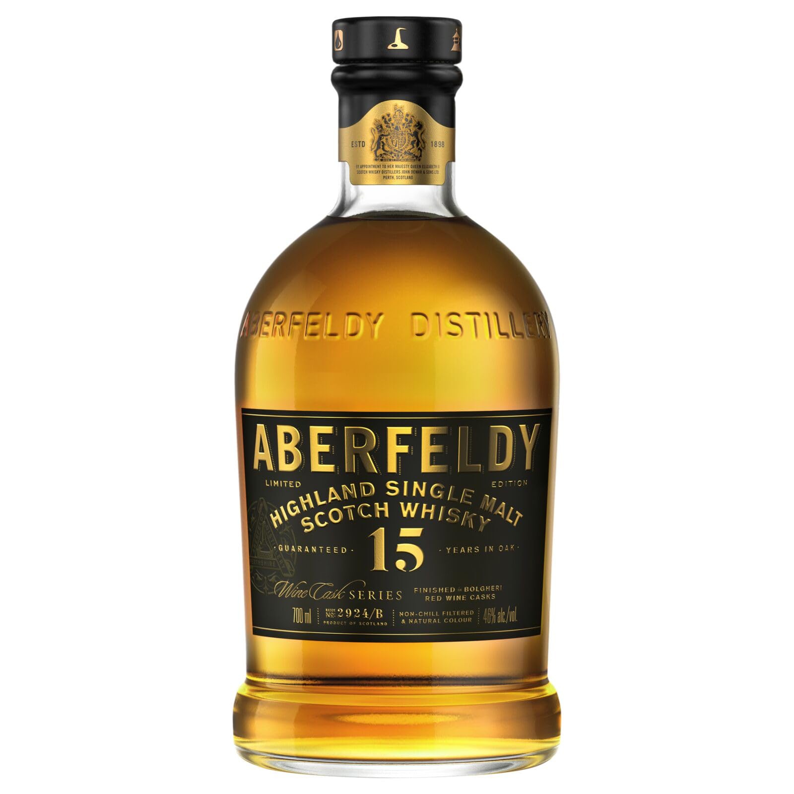 ABERFELDY 15 Jahre Single Malt Scotch Whisky, 700 ml / 70cl, 46% vol. – Bolgheri Red Wine Cask Finish – Limited Edition