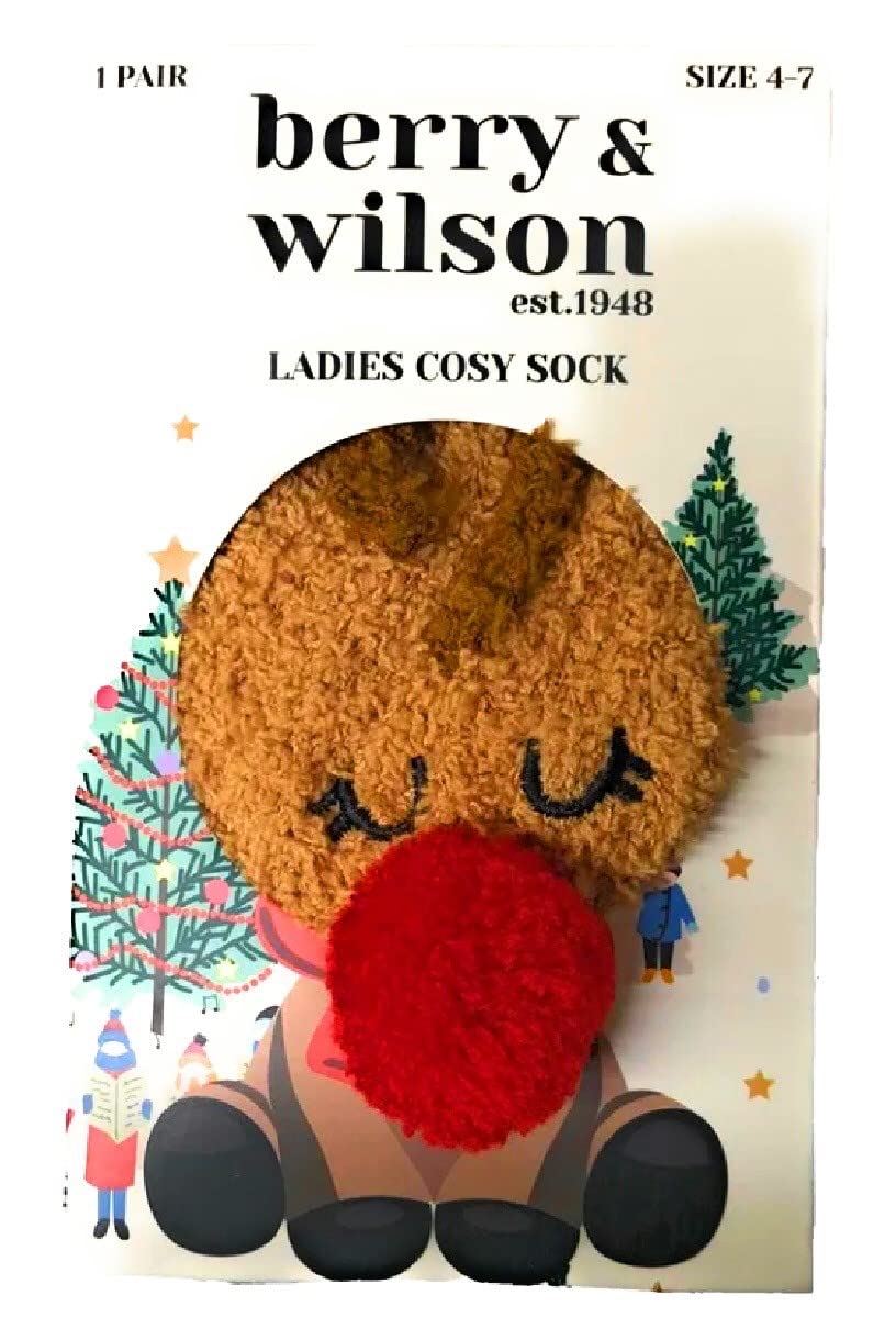 Berry & Wilson LADIES CHRISTMAS SUPER SOFT COSY/LOUNGE/BED SOCKS