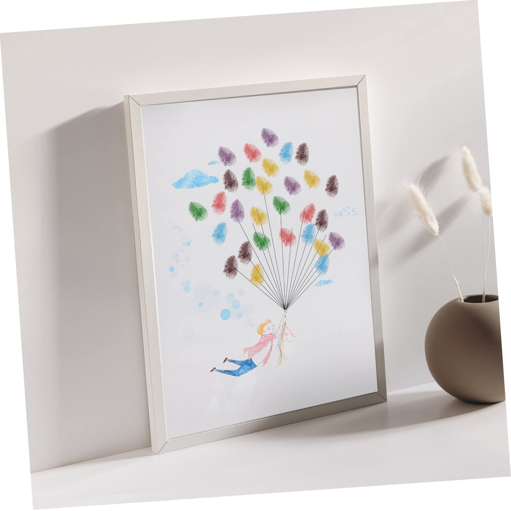 Gadpiparty 4 Stücke Hochzeit Fingerabdruck Gästebuch Ballon Zeichen-braut Dusche Hochzeit Decor