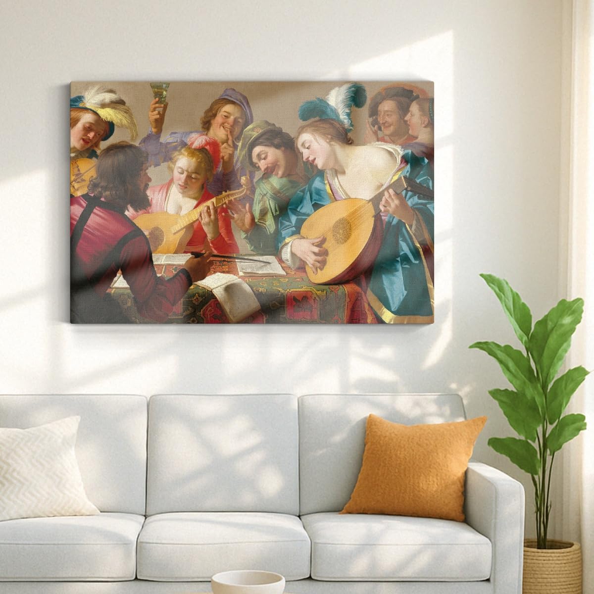 Artenor Quadro Van Honthorst Gerard Il Concerto, 100 x 67 cm - Made in Italy, Quadri Moderni Soggiorno, Camera da Letto, Cucina, Poster da Parete, Decorazioni Casa
