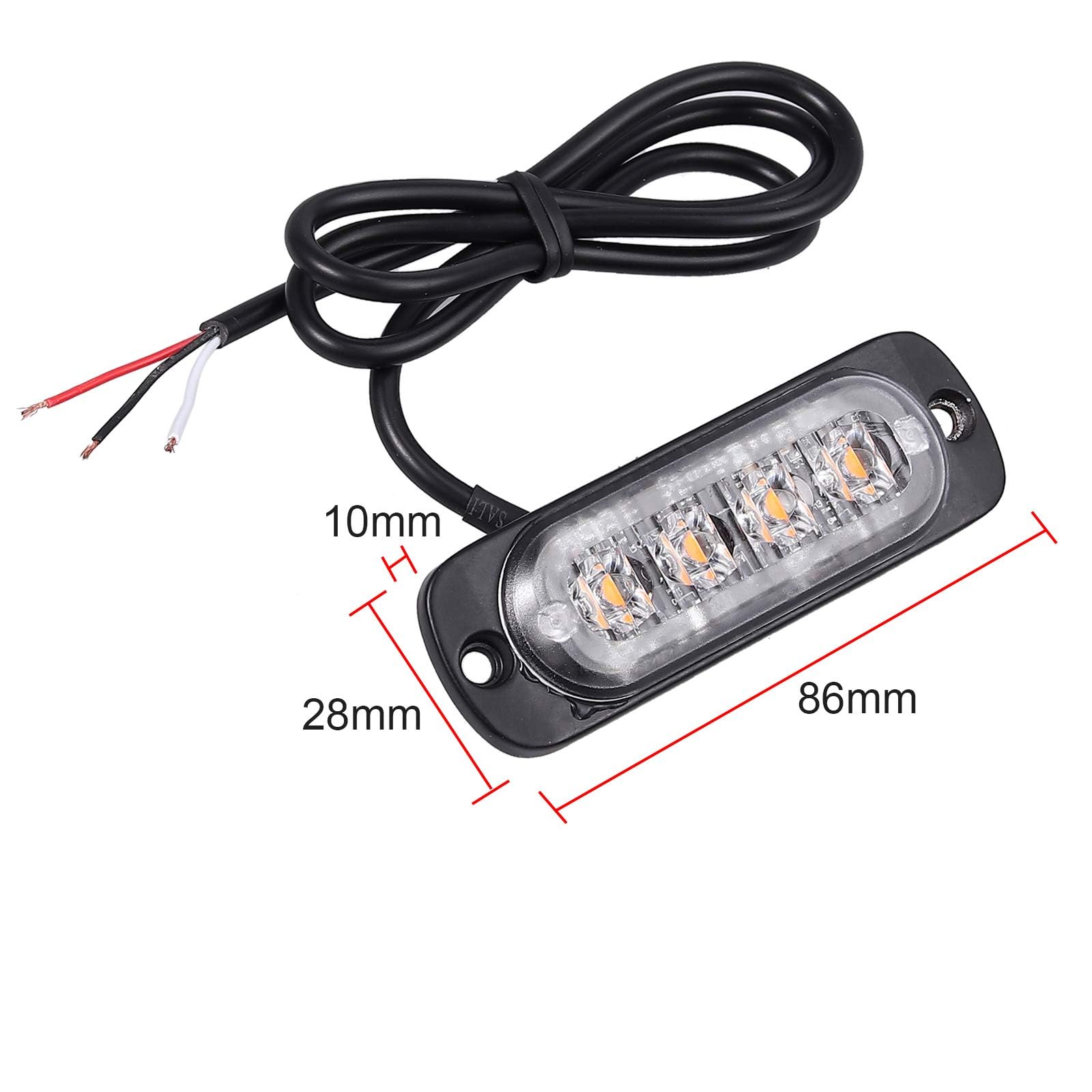 EYPINS 4 X 4 LED Luce Stroboscopica,Luce di Emergenza,12V/24V,18 Modalità Flash,IP65 Impermeabile,Adatto per Camion,Trattori,Auto,Carrelli Elevatori