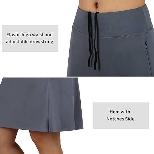 Miniatura 5 de ANIVIVO Faldas tipo pantalón para mujer 20 pulgadas longitud a la rodilla largas para tenis golf deportes casual con bolsillos de cintura alta con