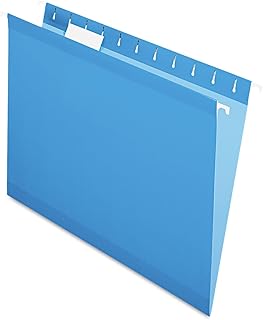 Pendaflex - Carpetas para colgar (reforzadas), tamaño carta, color azul, corte 1/5, 25/BX (4152 1/5 BLU)