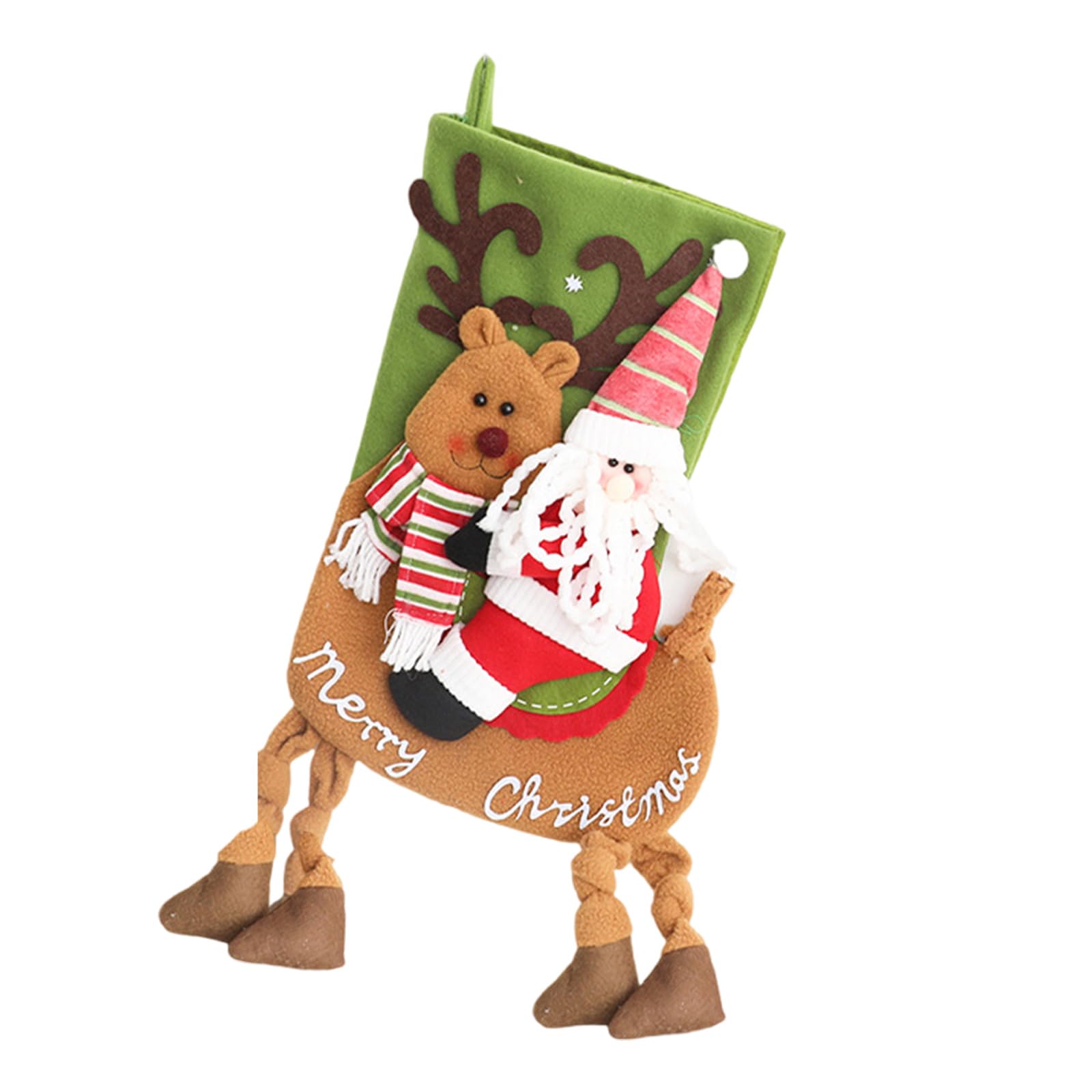Buxuaaaa Christmas Stocking for Fireplaces Decoration Stylish Hanging Gifts Bag Santa/Snowman/Deer Ornament Party Supplies Christmas Stocking Gift Bag