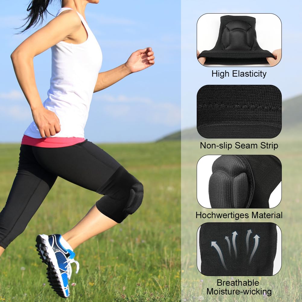 flintronic Genouillères de Protection 20 MM Épais Éponge Antidérapant pour Danse Volleyball Yoga Football Course