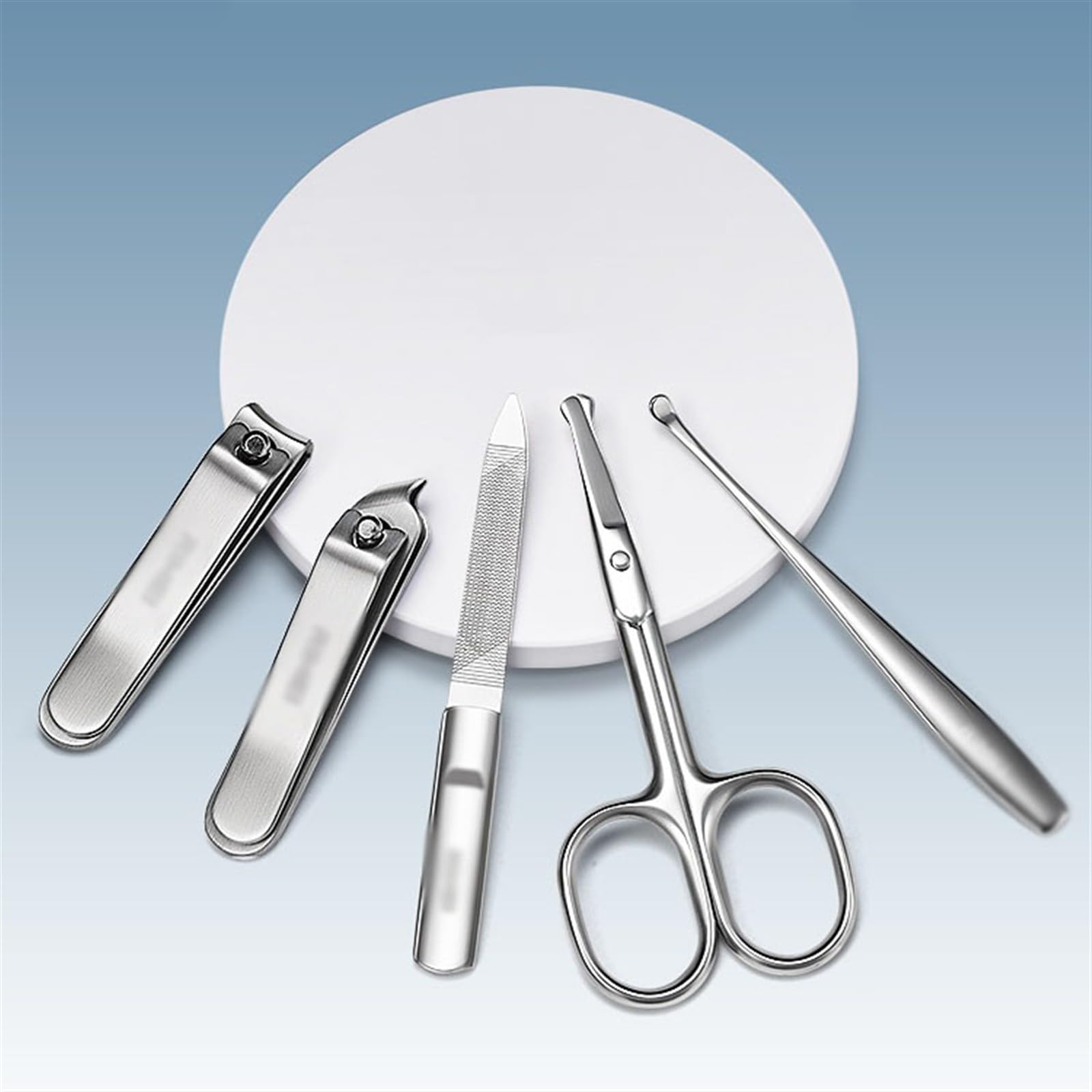 Juego de cortaúñas portátil para Hombres y Mujeres, cortaúñas de Acero Inoxidable con Estuche de Viaje de Cuero, Kit de manicura Profesional de 5 Piezas N