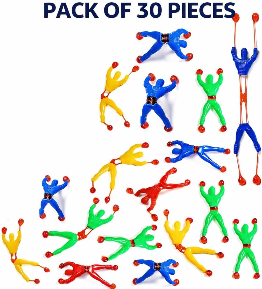 Sticky Man Wall Climber Rolling Men Stocking Stuffers Climbers Sticky Toy Window Crawlers Party Favors for Fidget Toys for Adults Classroom Prize 30x
