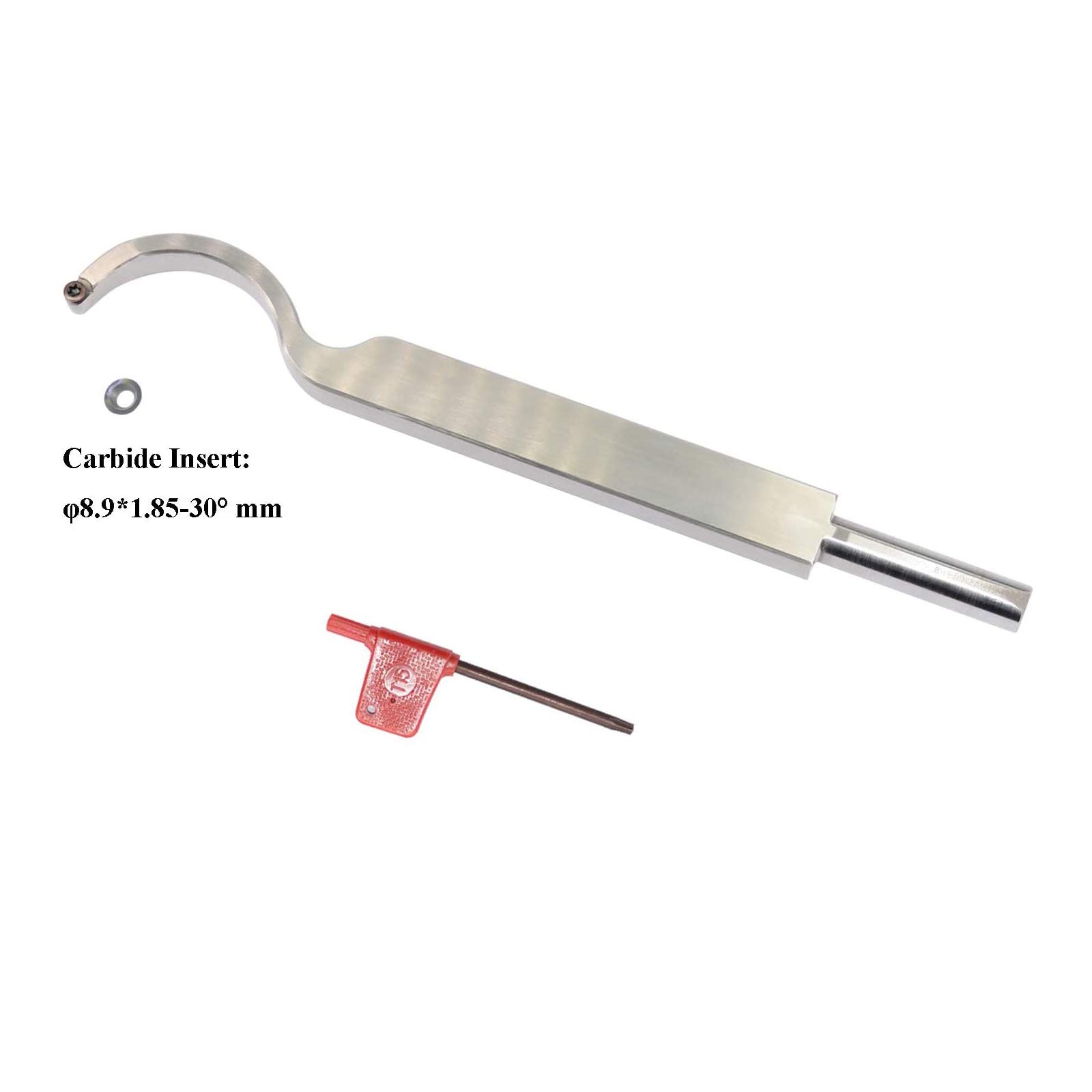 Utensili per tornitura del legno Utensile per finitura del tornio, Collo di cigno scavato con chiave a stella con inserto in carburo rotondo da 12 mm per hobbista del legno o fai da te o falegnam