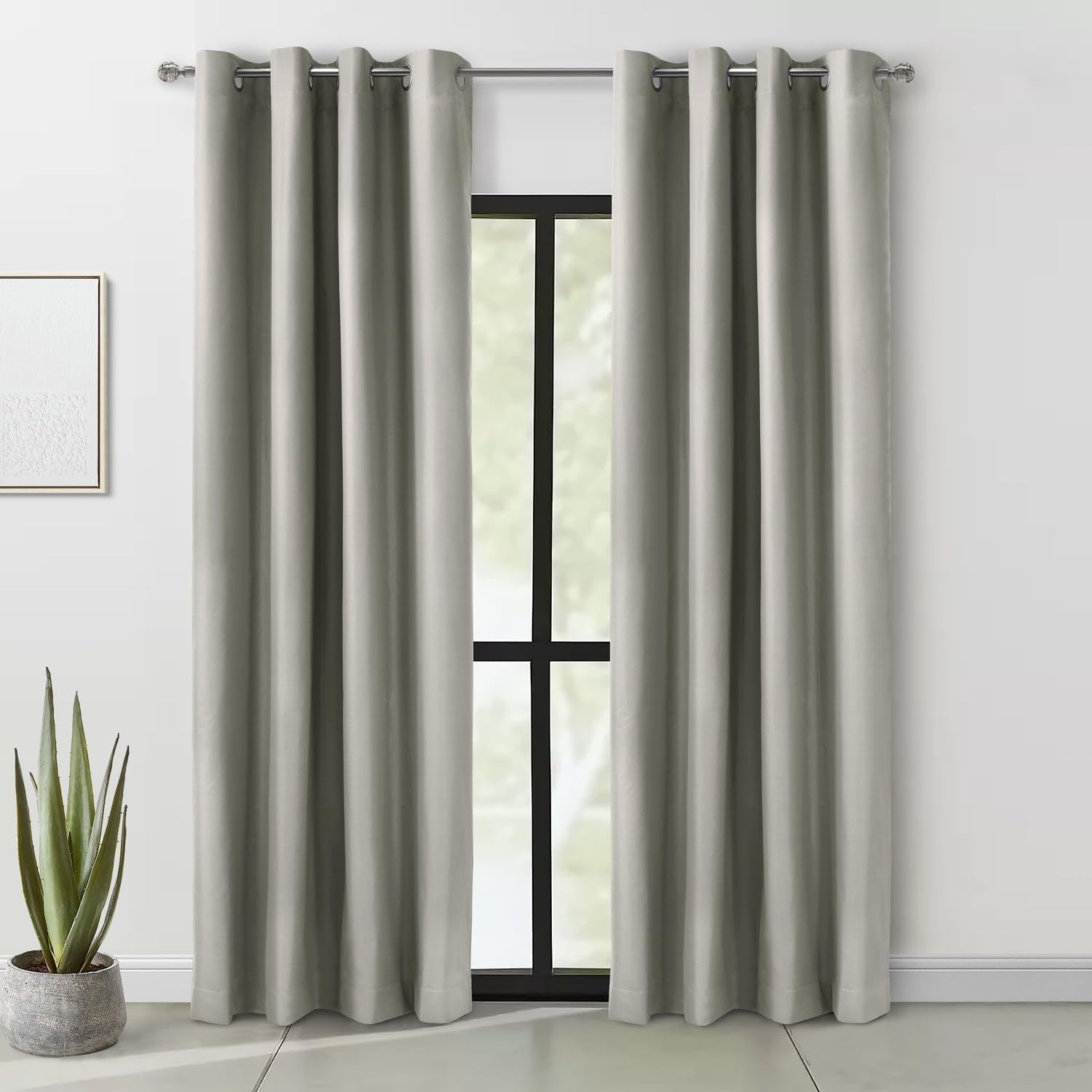 52 x 108 in. Alpine Blackout Grommet Curtain Panel Light Grey