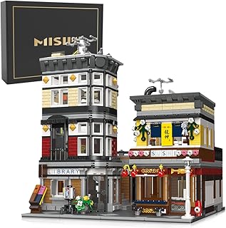 MISINI 89127 The Sushi Coener Building Blocks Set, Japanese Street View Themed House Building Kit, 2662 Pieces Modular House Model Building Set, Creative Christmas Toy Gifts for Adult Kids Boys