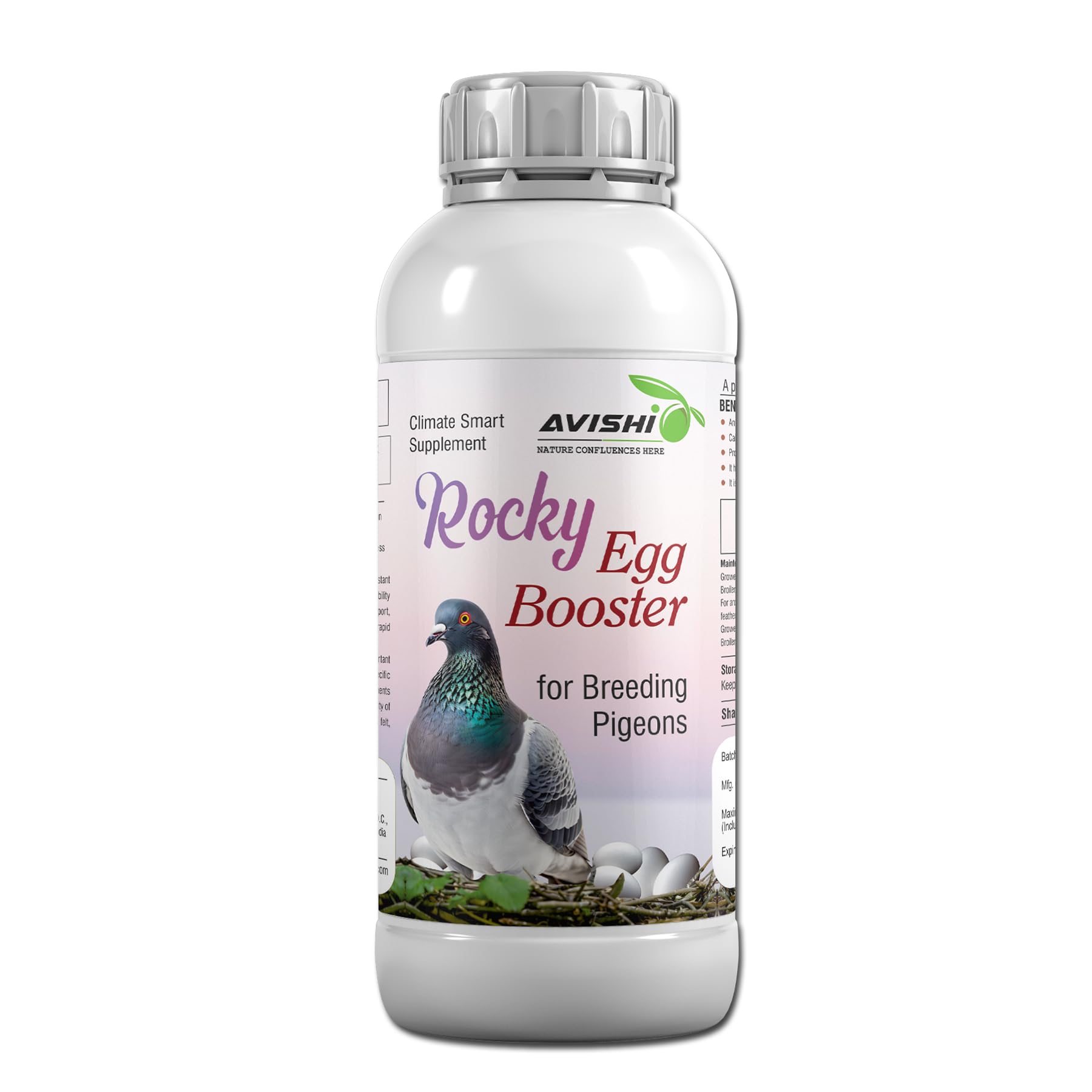 Avishi Rocky Egg Booster for Pigeon Hens (100 ml) Enhances Egg Quality, Shell Strength, and Laying Frequency, Nutrient-Rich Supplement for Healthy Pigeon Breeding