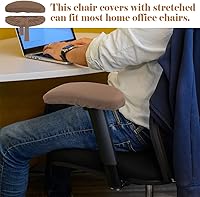 Vista 5 de FERCAISH 2 fundas para brazos para sillas de oficina, extraíbles y de larga duración, elásticas para reposabrazos, almohadillas de esponja lavables