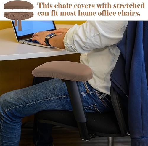 Miniatura 5 de FERCAISH 2 fundas para brazos para sillas de oficina, extraíbles y de larga duración, elásticas para reposabrazos, almohadillas de esponja lavables