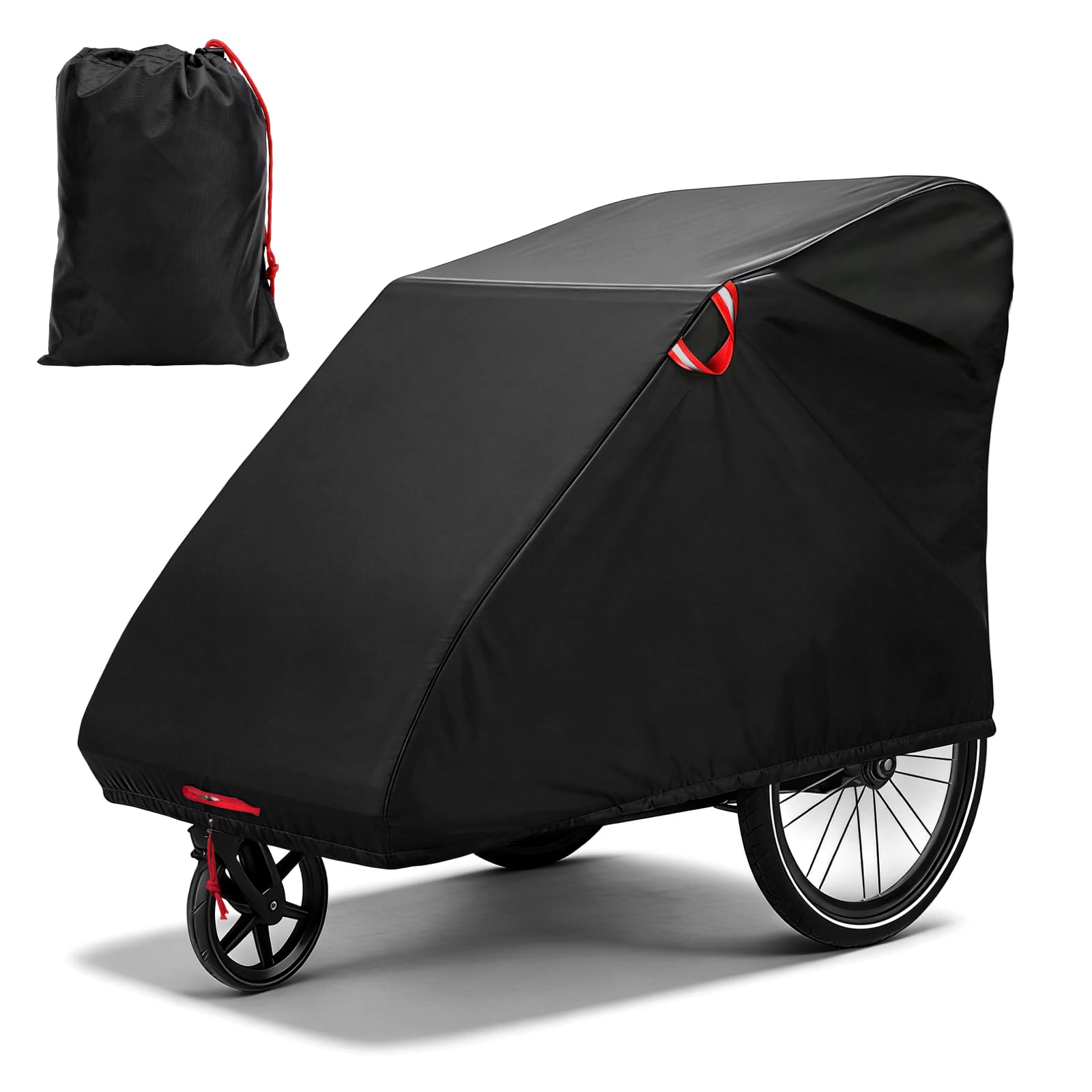 Parapioggia per bicicletta 98x90x98 cm impermeabile tessuto Oxford 420D nero