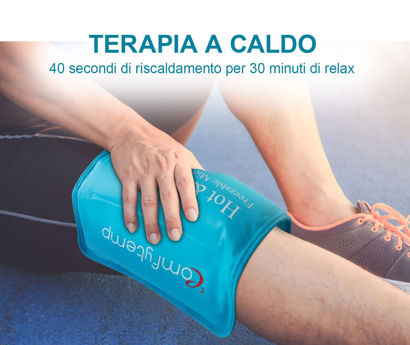 Comfytemp 27X37cm Impacco Ghiaccio Gel Riutilizzabile, Terapie Caldo e Freddo Borsa Ghiaccio Ginocchio, Schiena, Collo, Polsi, Caviglie, Borsa Ghiaccio per Gonfiore, Lesioni, Sollievo dal Dolore