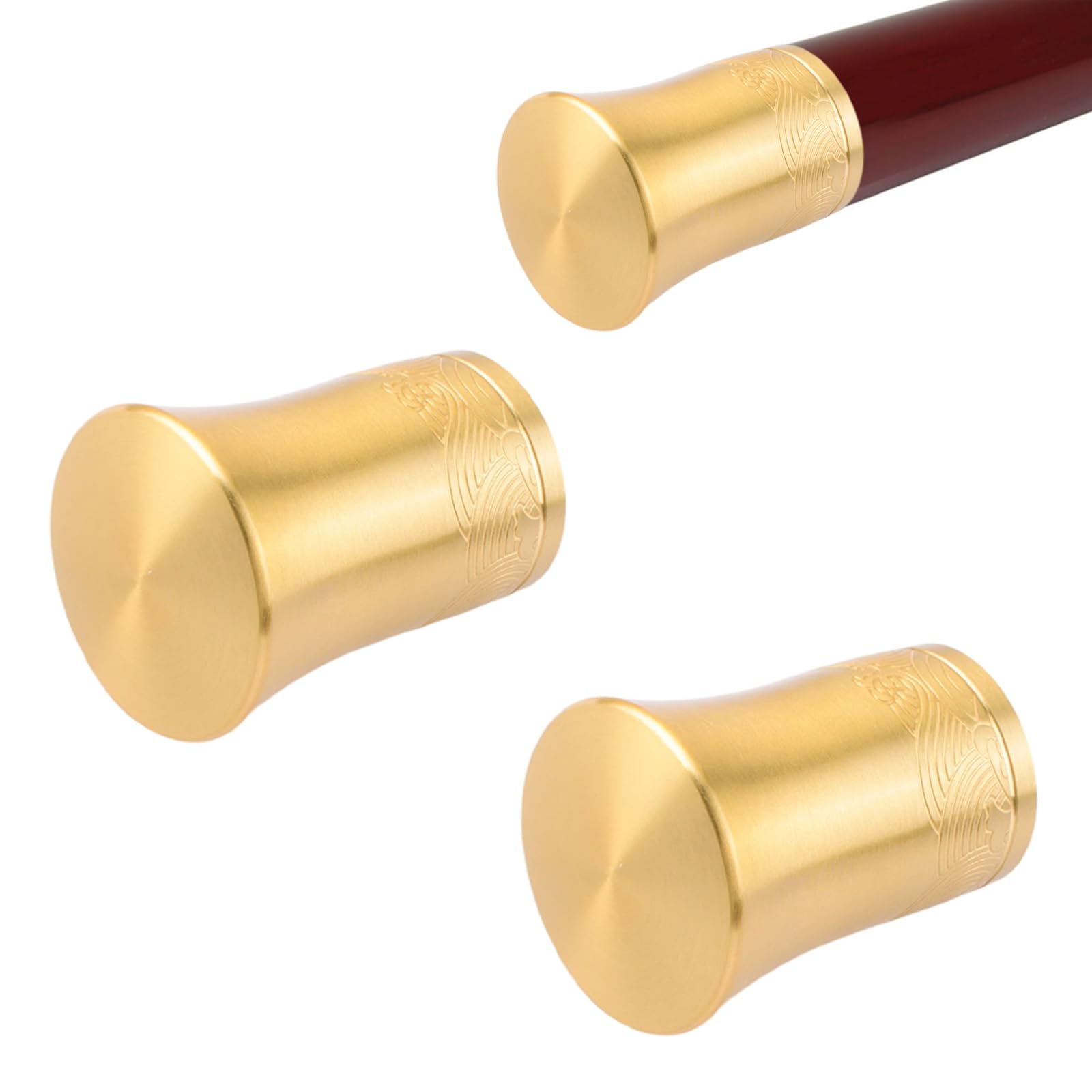 UFURMATE 2Pcs Vintage Carved Handrail End Caps, Staircase Round Hand Rail Cover Aluminium Pipe End Plugs Durable Railing Fittings (Diameter 36mm)