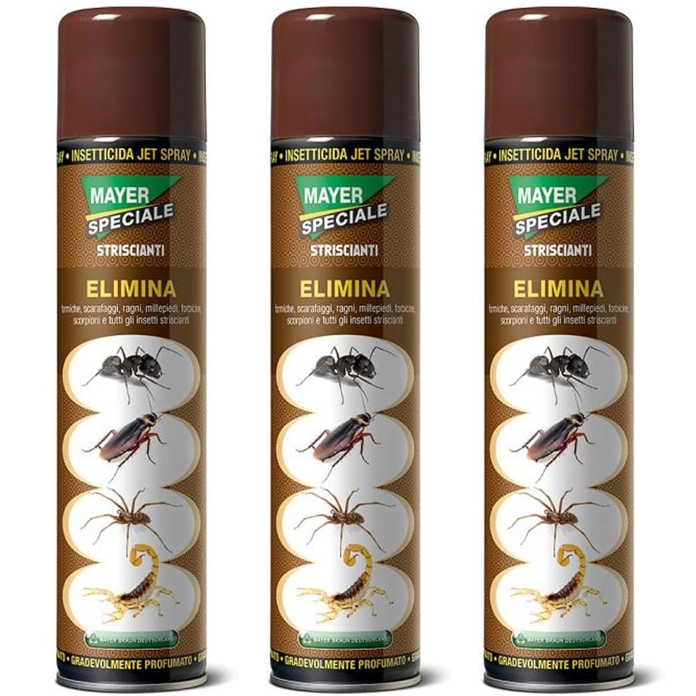 Azimuthgarden Multipack 3 Pz Speciale Striscianti Mayer Elimina tutti gli Insetti Striscianti Multinsetto Spray 400 ml