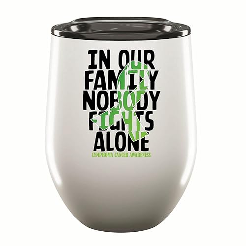 Gift for Lime Family Supporters Lymphoma Cancer Awareness Idea 12oz Wine Tumbler Cup