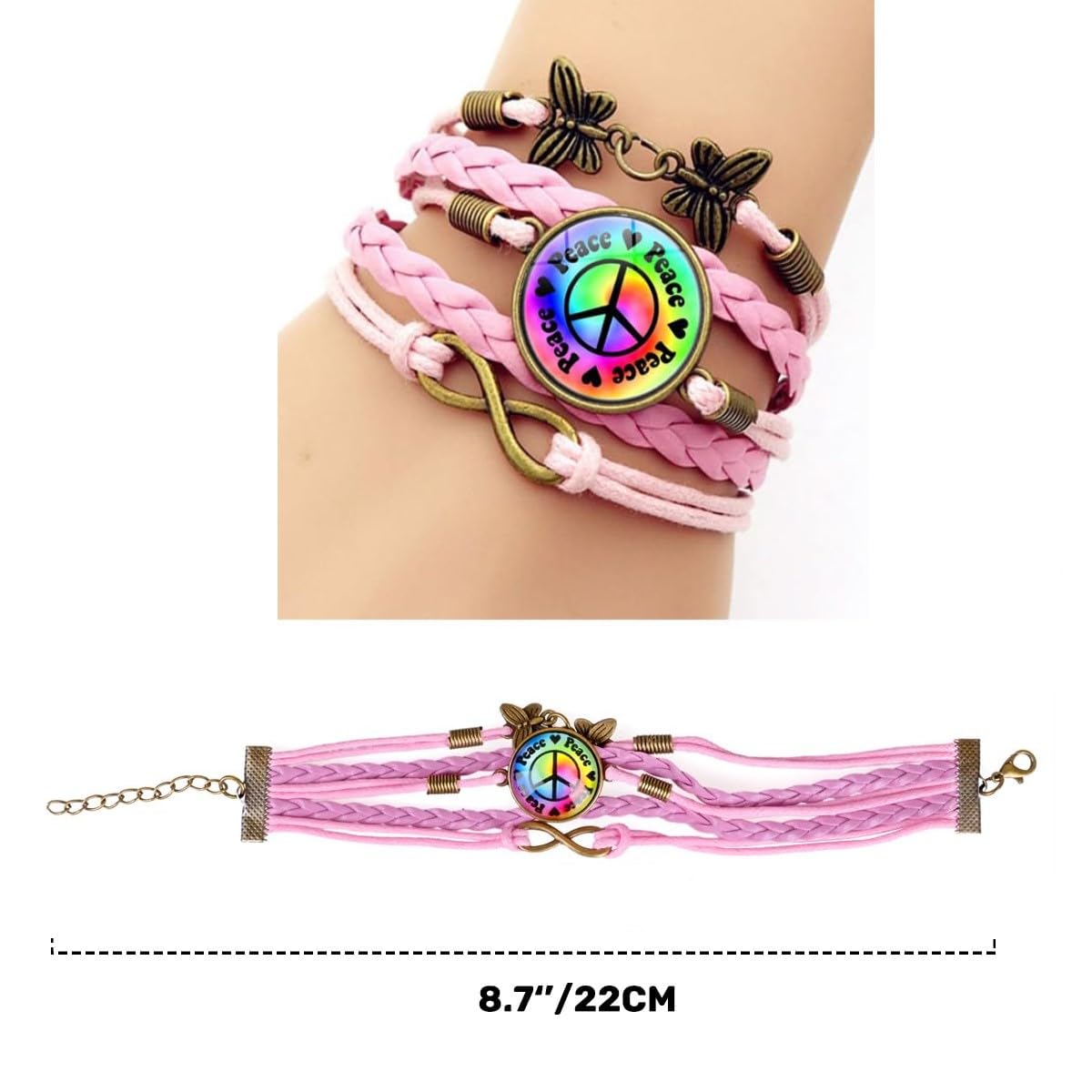 iZoeL Costume Hippie Uomo Donna Anni 70-80 - Mantello/Top Parrucca Hippie Borse Occhiali da Sole Fascia per Capelli Orecchini Collana Pace, Costume Carnivale/Halloween Anni 70-80（Vedi la descrizione）