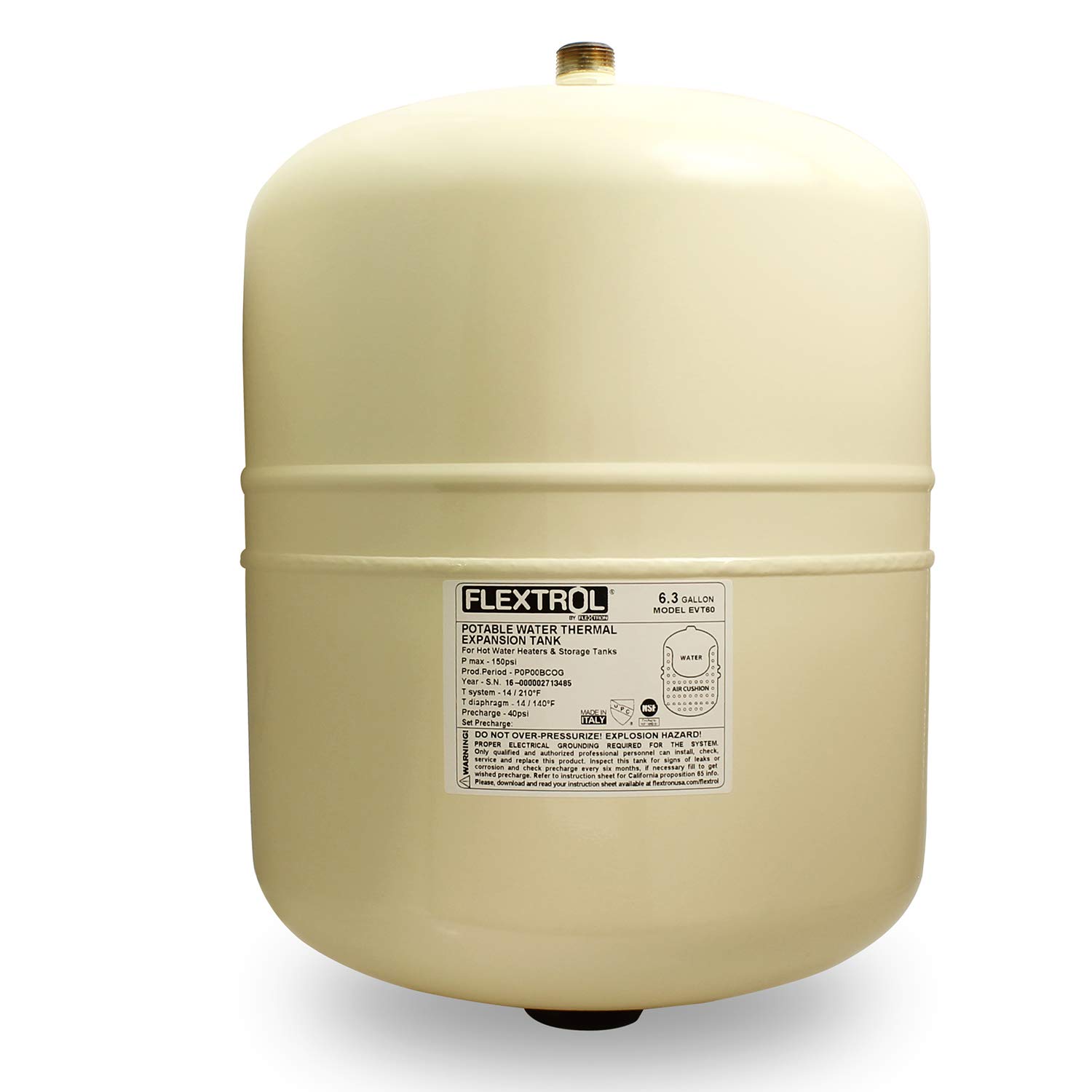 Amazon.com: HIGHCRAFT GUU3I Thermal Expansion Tank for Hot Water Heater  Carbon Steel Almond Color Holds 6.3 Gal, 6.3 Gallons : Everything Else