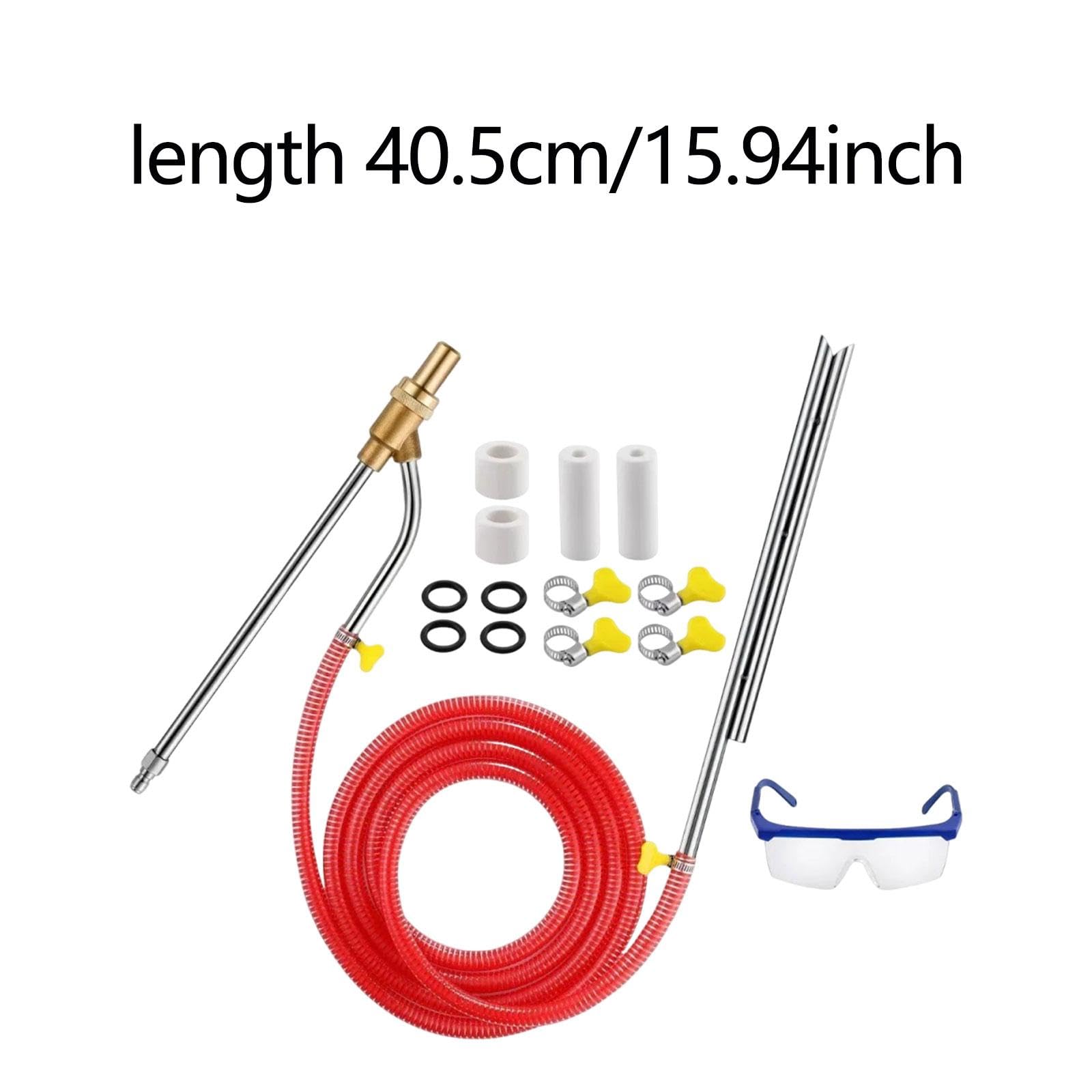 predolo Kit de Chorro de Arena con Hidrolavadora de Alta Presión, Accesorio para Chorro de Arena Húmedo, Inoxidable, 5000 PSI, Desconexión Rápida de 1/4", Rojo