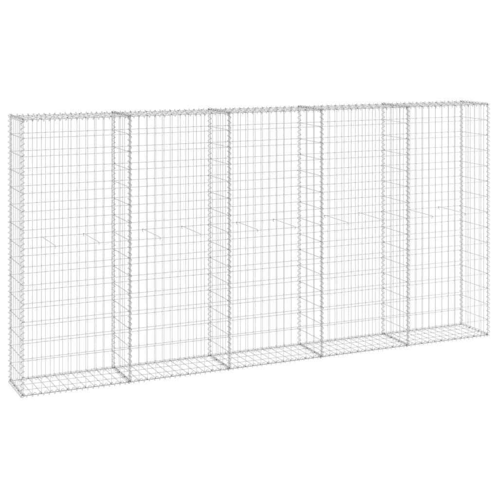 vidaXL Gabionenwand mit Abdeckung Gabione Steingabionen Steinkorb Gabionen Wand Drahtkorb Draht Mauer Verzinkter Stahl 300x30x150cm