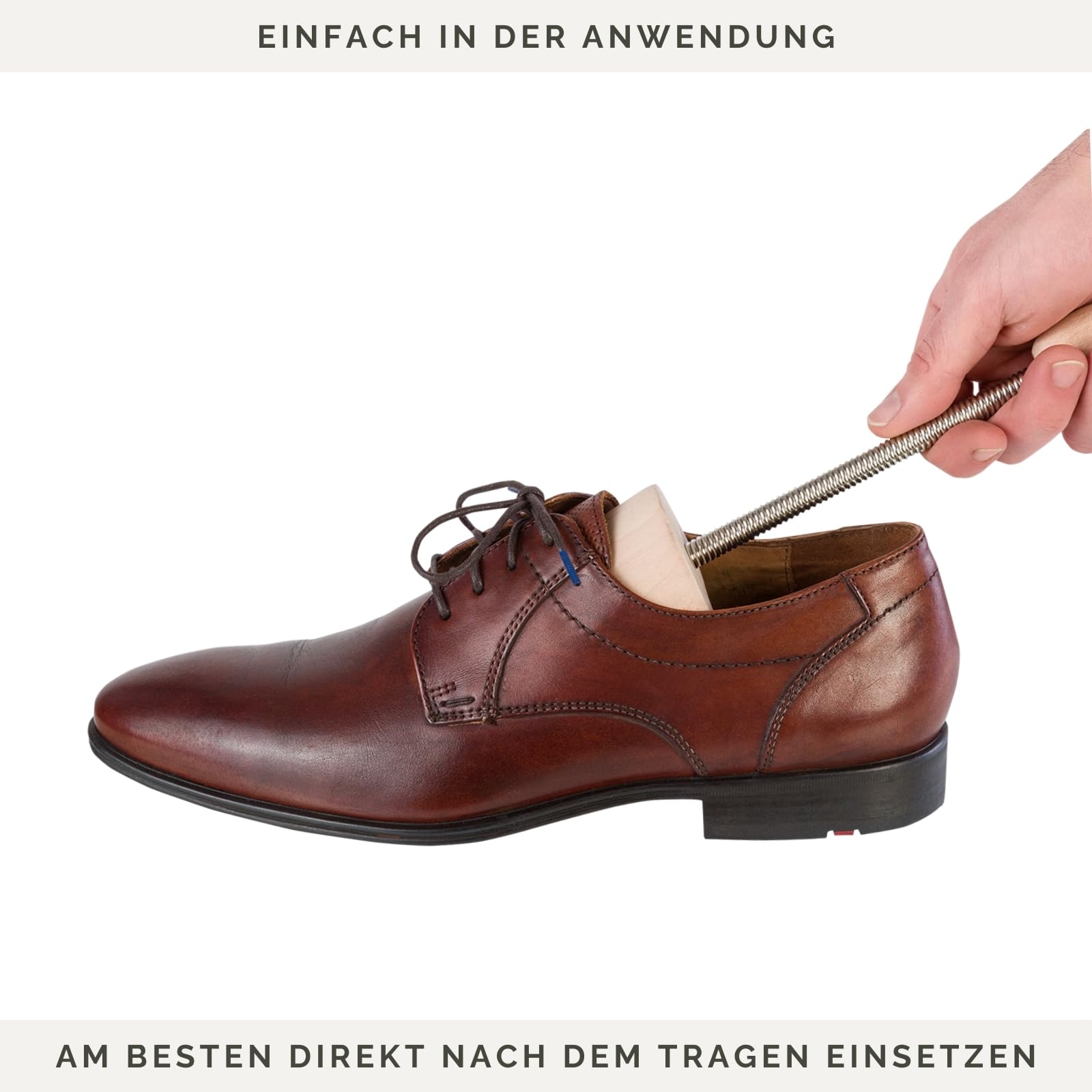 Comfort Concept Schuhspanner Schuhdehner aus Echt-Holz mit Metall-Spiralfeder, Holz-Schuhformer, Schuhstrecker, atmungsaktiv, für Damen und Herren