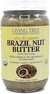 Living Tree Community Foods - Alive & Raw Organic Brazil Nut Butter - Nut Butter Made in Small Batches & Always Fresh - 16...