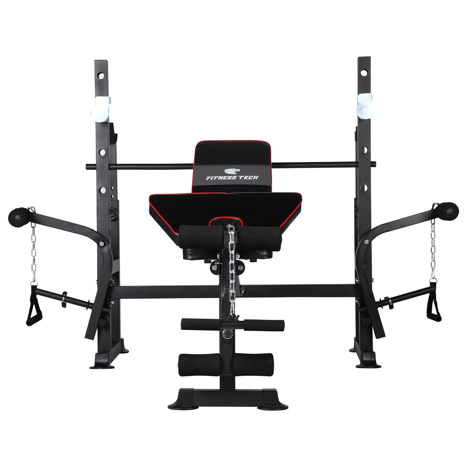 Banco Multiestación Reclinable para Press Banca y Sentadillas, Banco Ajustable para Entrenamiento de Cuerpo Completo, Equipo de Musculación Profesional para Casa o Gimnasio, 34kg