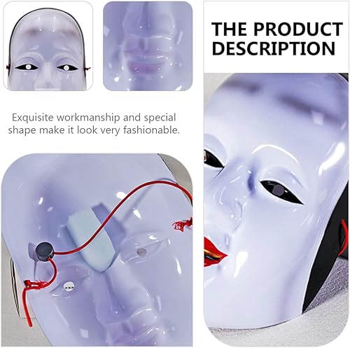 Miniatura 5 de Gadpiparty Máscaras faciales 2 piezas de resina maquillaje decoración de fiesta, cosplay fantasma, cubierta de actuación de Halloween, casco japonés