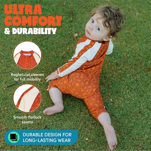 Image of SwimZip UPF50+ Boys Swim Shirt, Long Sleeve One Piece Kids Sunsuit