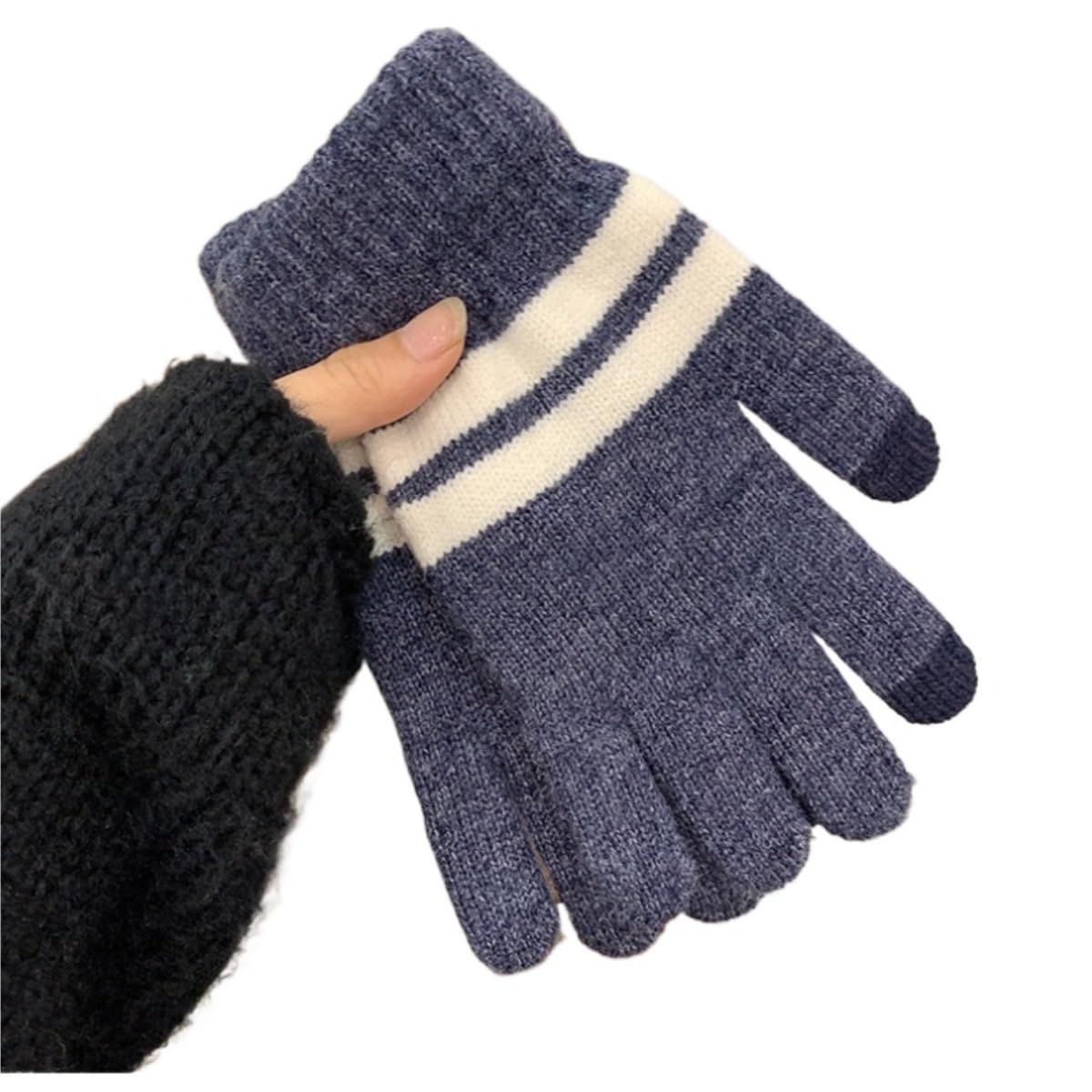 RUVOO Guantes Running Guantes For Pantalla Táctil Con Rayas Gruesas For Abrigarse Y Guantes De Cinco Dedos For Ciclismo Guantes Deporte Hombre