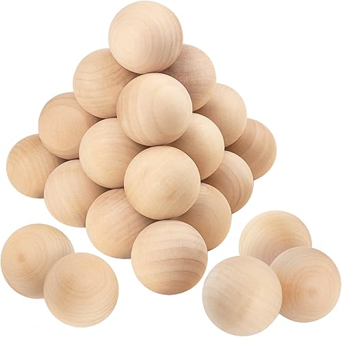 Paquete de 20 bolas de madera sin terminar de 2 pulgadas, bolas de madera de 2 pulgadas, esferas de madera para manualidades, proyectos y disponible en Yaxa El Salvador