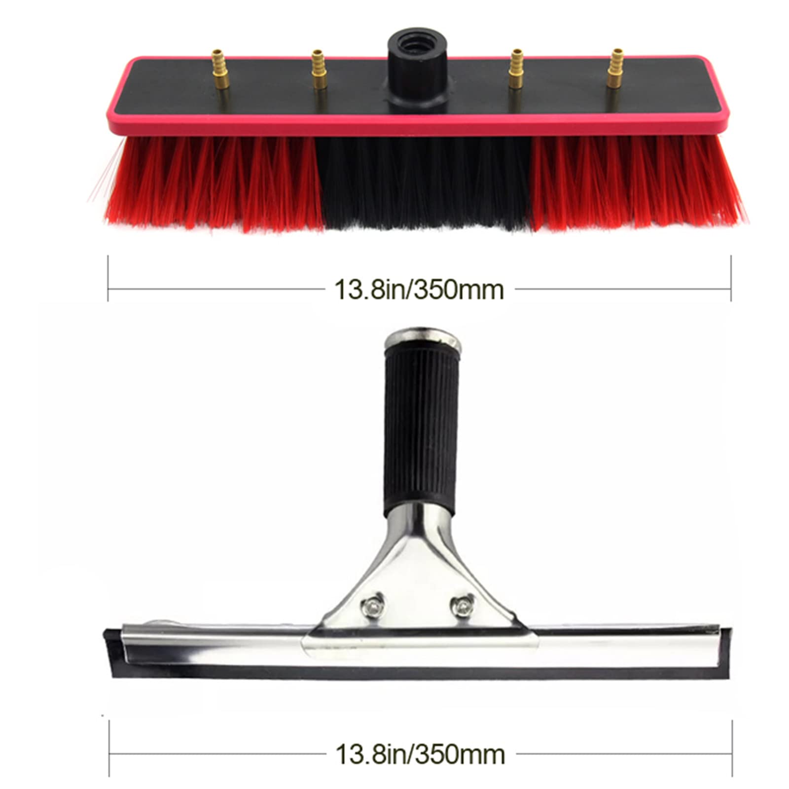 Teles - Kit de cepillo de limpieza de alimentación de agua, 3 11 m, poste ajustable para una limpieza eficiente de ventanas y paneles solares, perfecto para camiones y uso al aire libre, versátil y