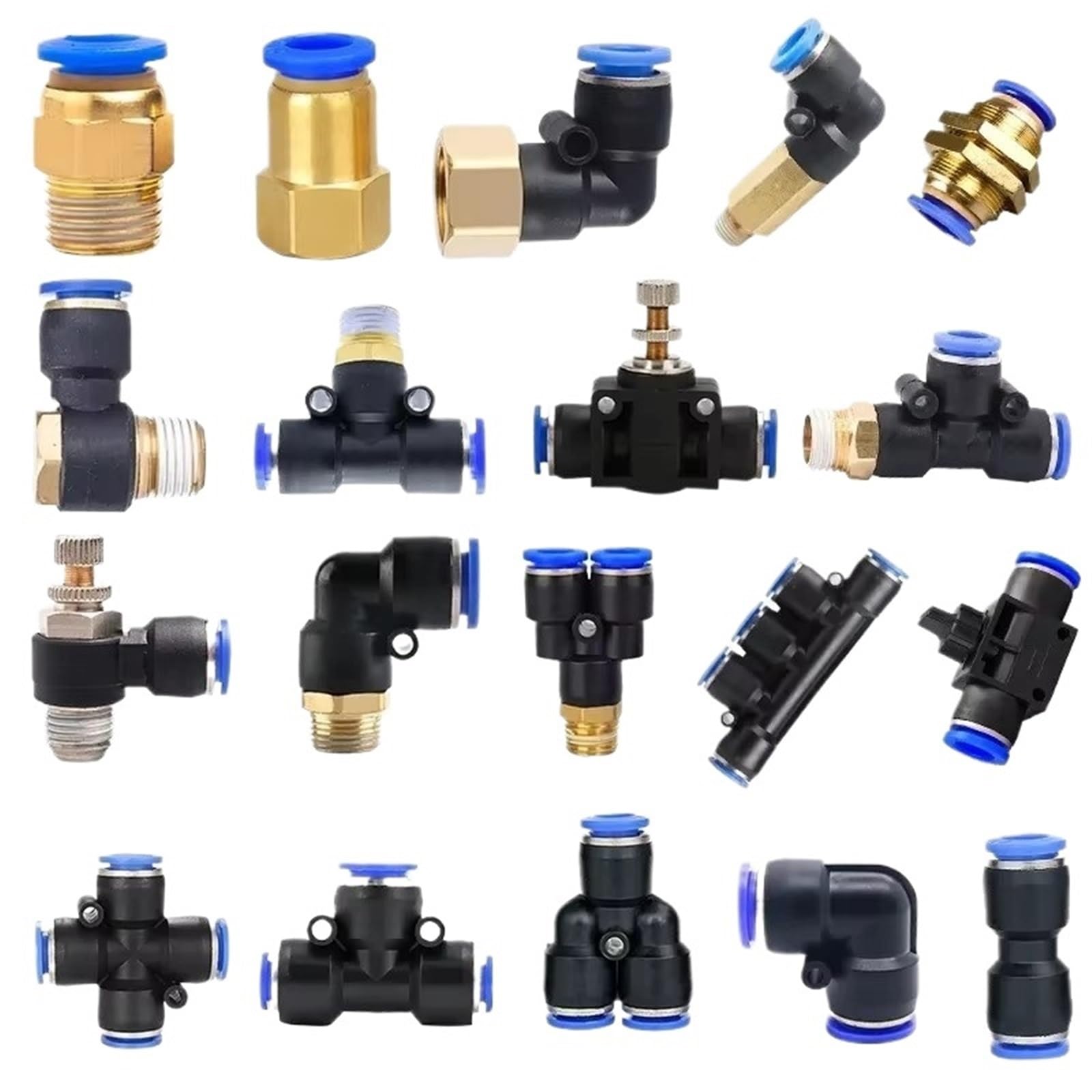 Raccordo connettore aria pneumatico PC PCF/PL/PLF 4/6/8/10/12mm Filettatura 1/8 1/4 3/8 1/2(10-01,PCF)