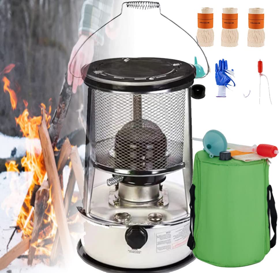 GBHJJ Kerosene Heaters for Indoor Use, Lightweight Portable Stainless Steel Oil Heater Glass Burner for Household Outdoor Patio refined,B6L