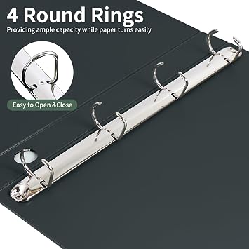 4 Pack A4 Ring Binder, 4 D-Ring Binders,35 mm Spine(Green)