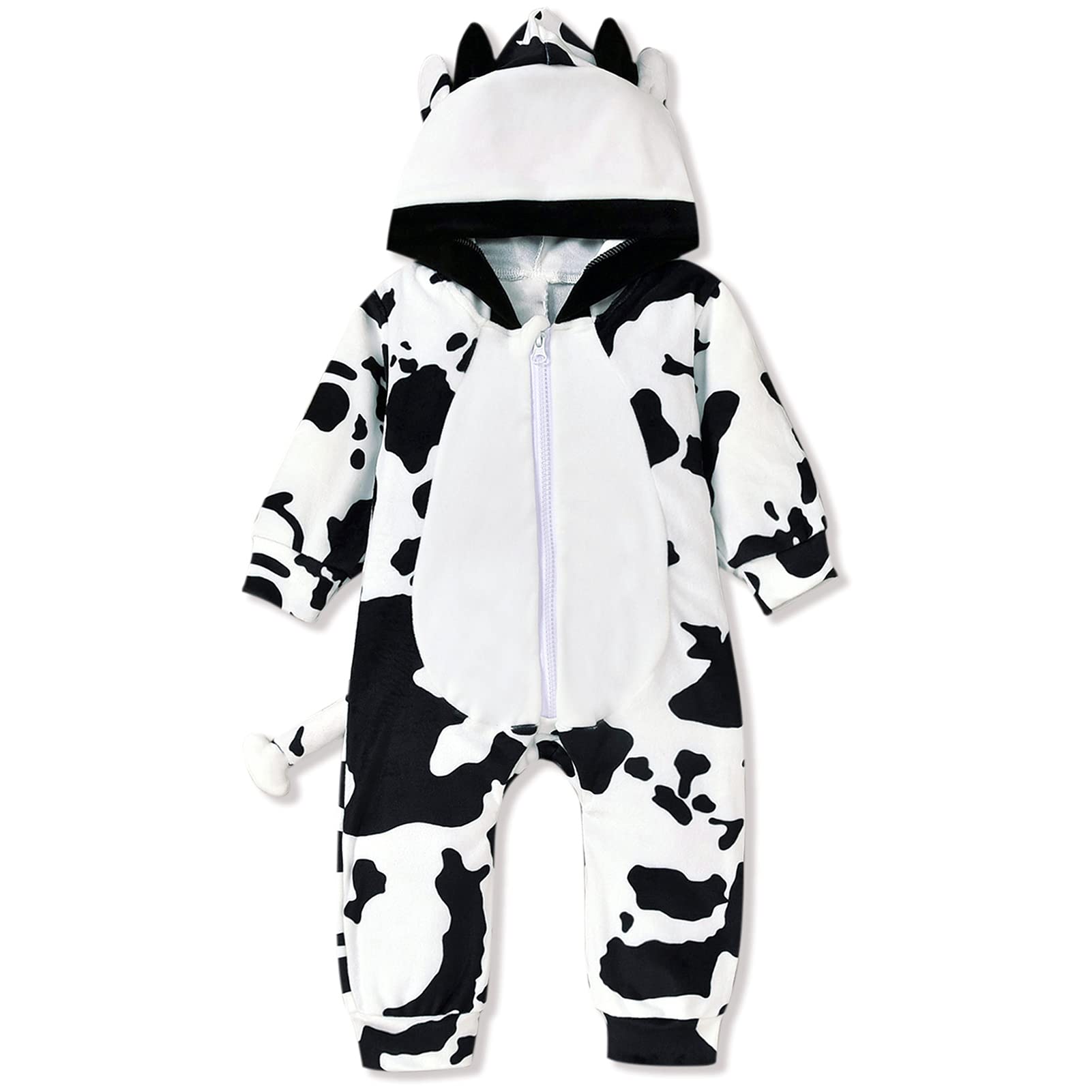 HINTINA Baby Girls 3D Unicorn Angel Wings Hooded Zipper Romper Jumpsuit Christmas Outfits Clothes Pink White