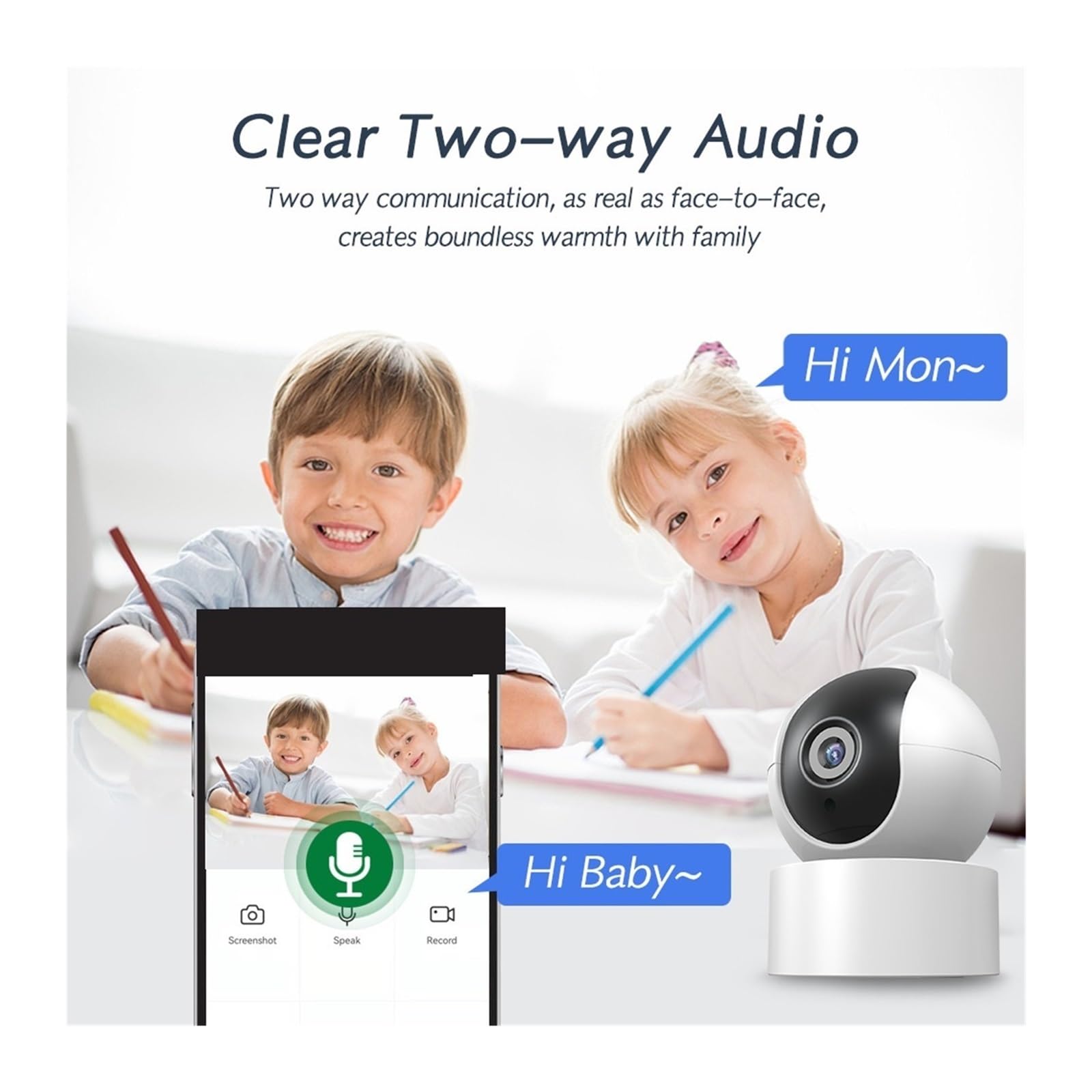 Sistema di Allarme di Sicurezza Domestica, Smart Alarm 1080P Telecamera Domestica di Sorveglianza Sicurezza IP Wireless con Controllo for Il Allarme Domestico(1080P ADD 64G Card)