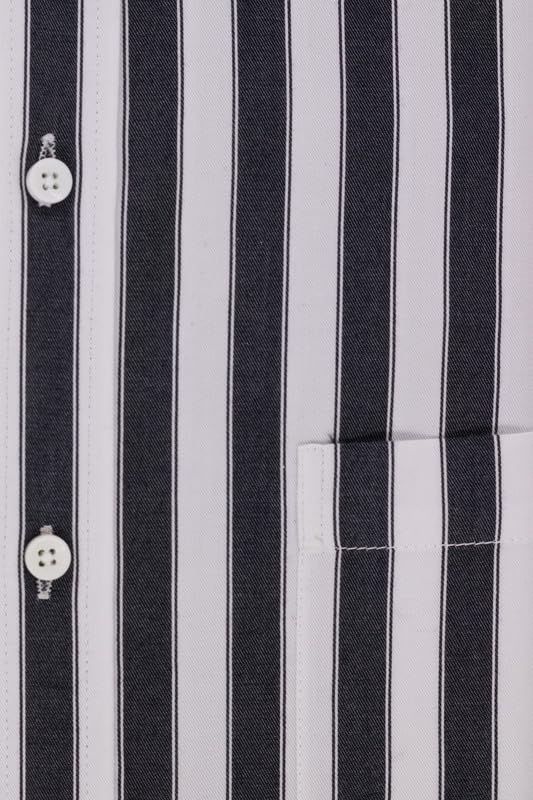 Image of 7-DAYS Men's Premium Striped Shirt - 100% Cotton, Tailored Fit (Between Slim & Regular), Full Sleeve, with Pocket - Smart Office & Casual Look