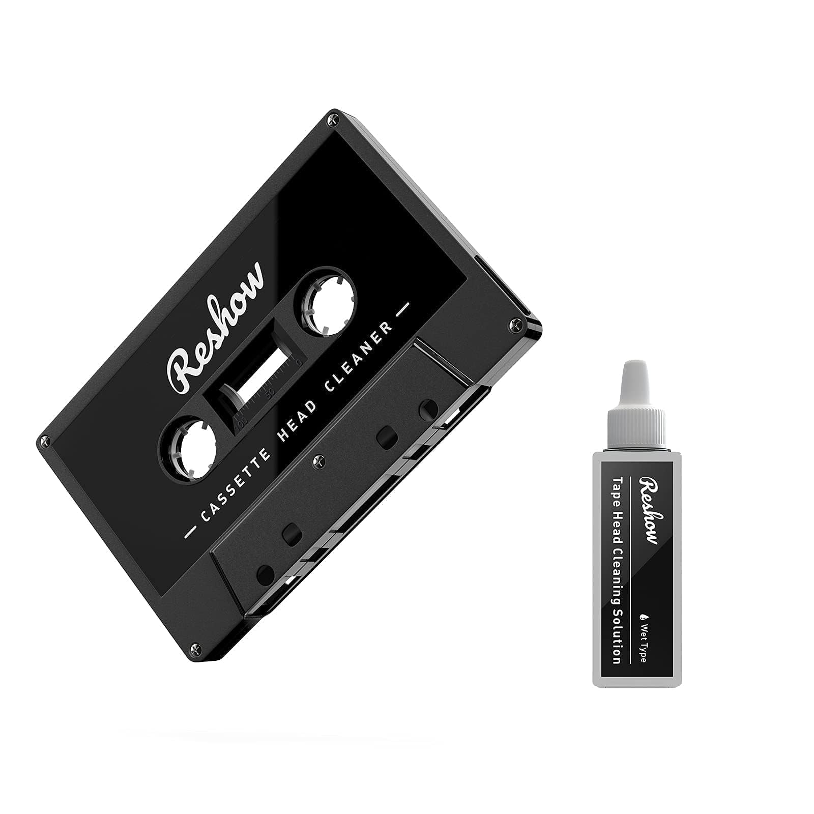 Reshow Audio Tape Cassette Head Cleaner with 1 Cleaning Fluid Care Wet Maintenance Kit for Cassette Player/Boombox/Deck/Recorder (1 Bottle of Cleaning Fluid)
