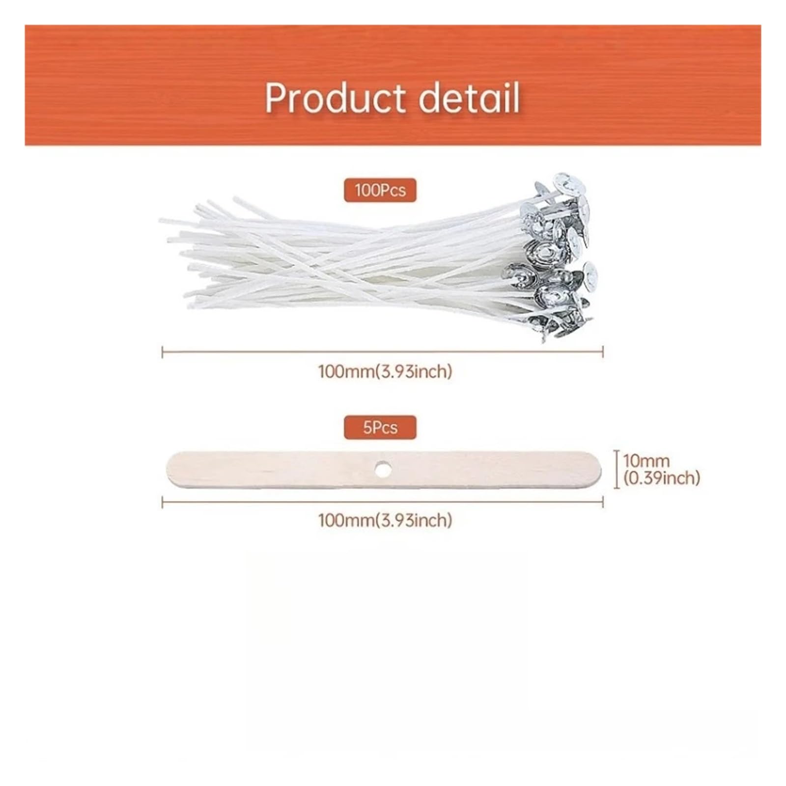 Kerzendocht 100 Stück/Set Vorgewachste Rauchfreie Kerzendochte Mit Halter, DIY-Baumwollfaden, Sojawachs, Bienenwachs-Herstellungszubehör(20CM 100Pcs)