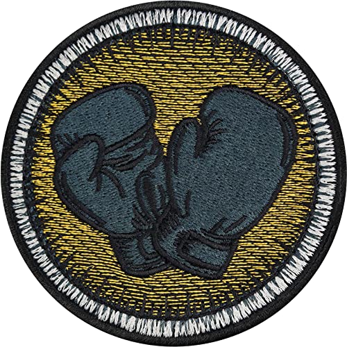 EXPRESS-STICKEREI Parche bordado de boxeo, para coser o planchar, para deportes de lucha, Muay Thai, Boxing, para todas las telas, 75 x 75 mm Cover