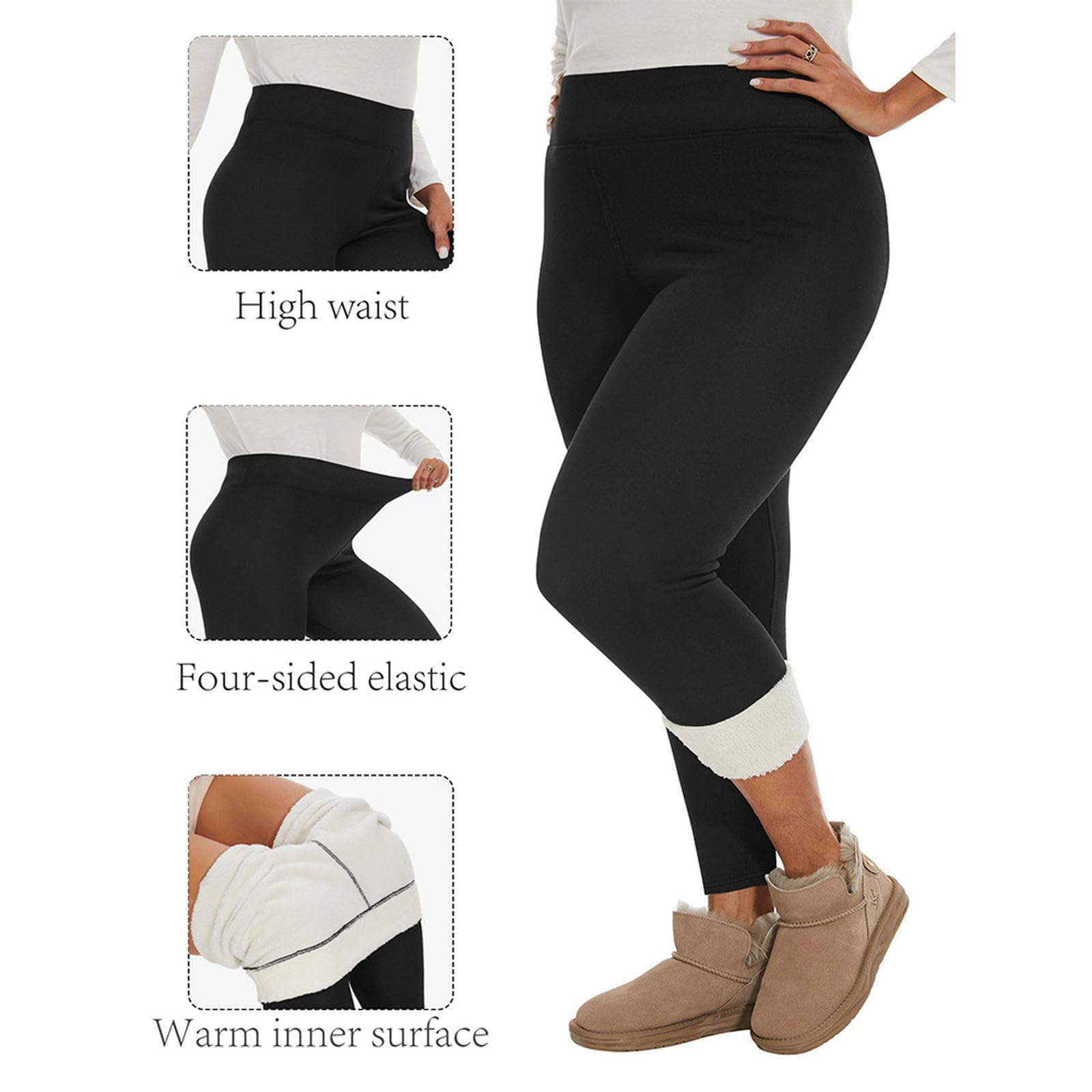 Intimo Termico Leggings in Pile Autunnali E Invernali di Grandi Dimensioni da Donna A Vita Alta Caldo Ispessimento Invernale-borgogna-4xl